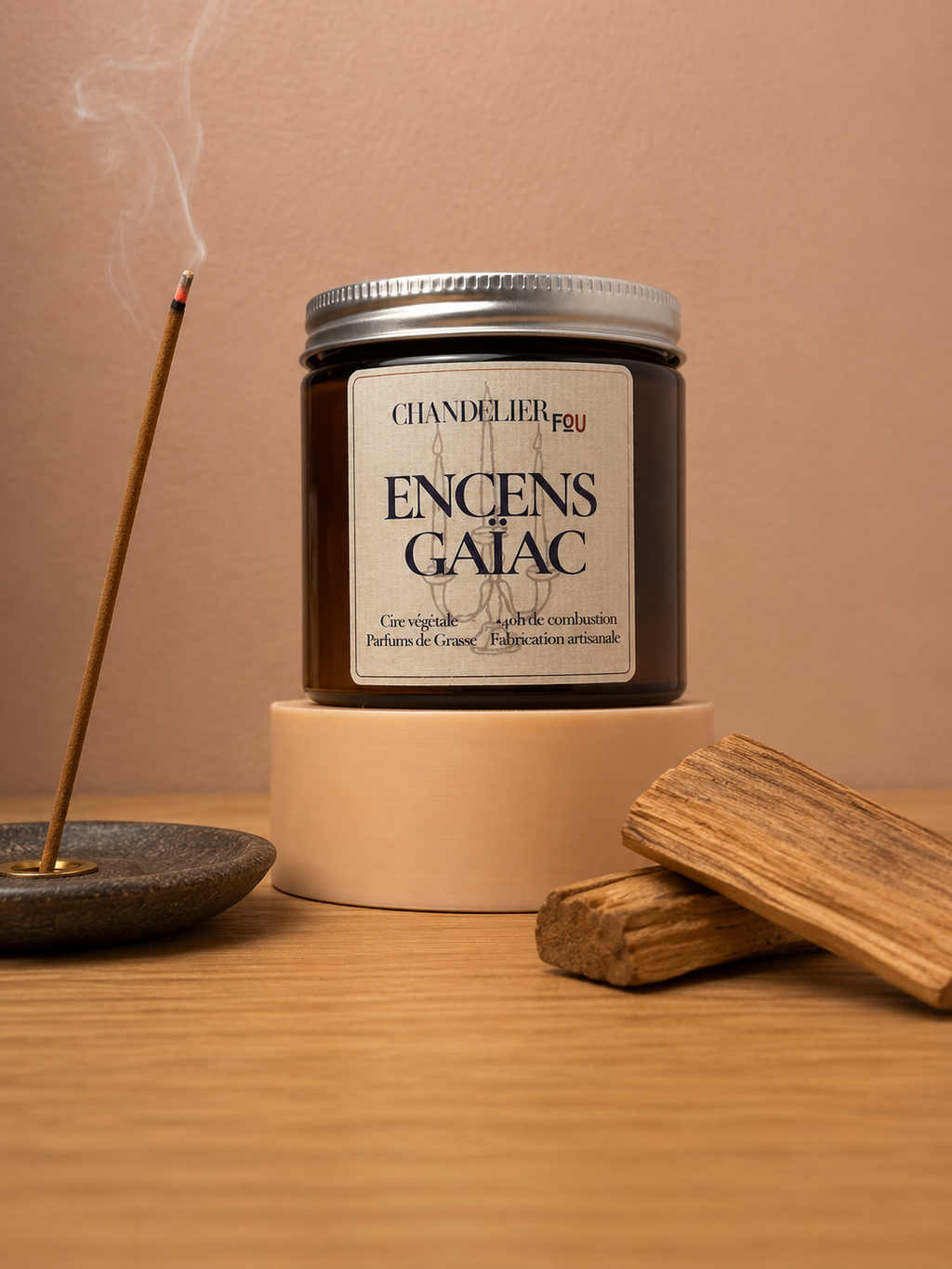 Bougie parfumée - Encens & Bois de gaïac